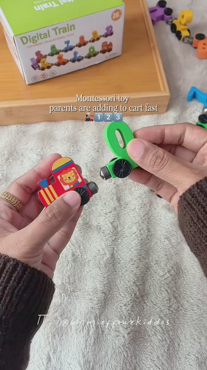 Educational Wooden Magnetic 1–10 Number Train – Learn Through Play